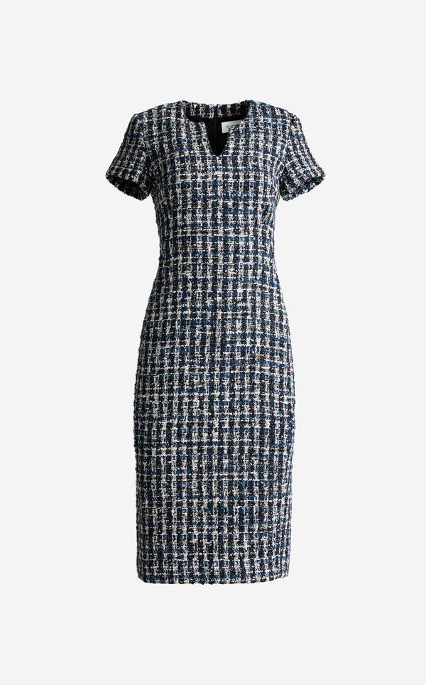 St. John Vicki Dress In Aspen Tweed TMMU