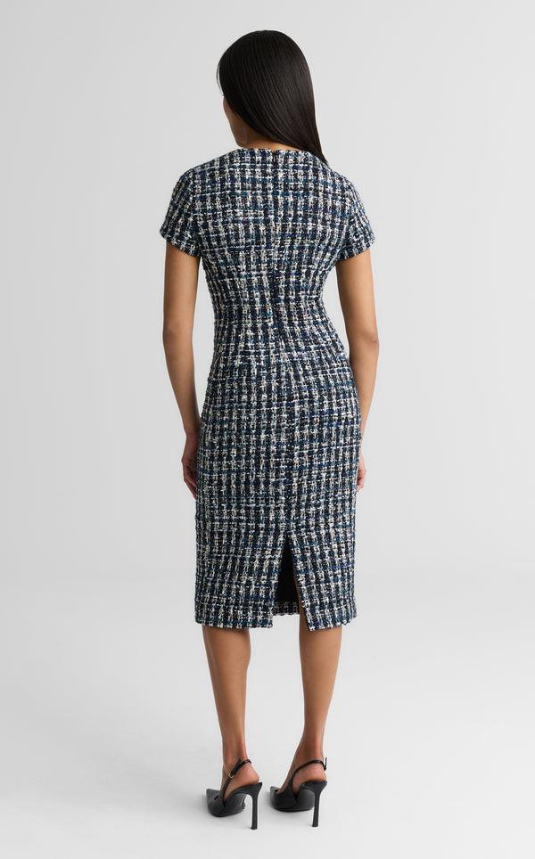 St. John Vicki Dress In Aspen Tweed TMMU