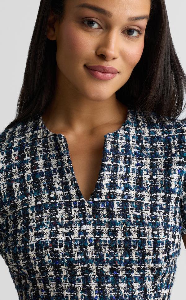 St. John Vicki Dress In Aspen Tweed TMMU