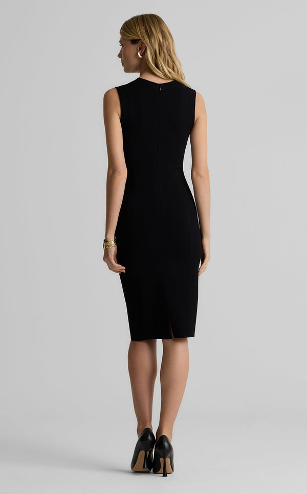St. John Victoria Dress In Santa Roma Knit BKBK