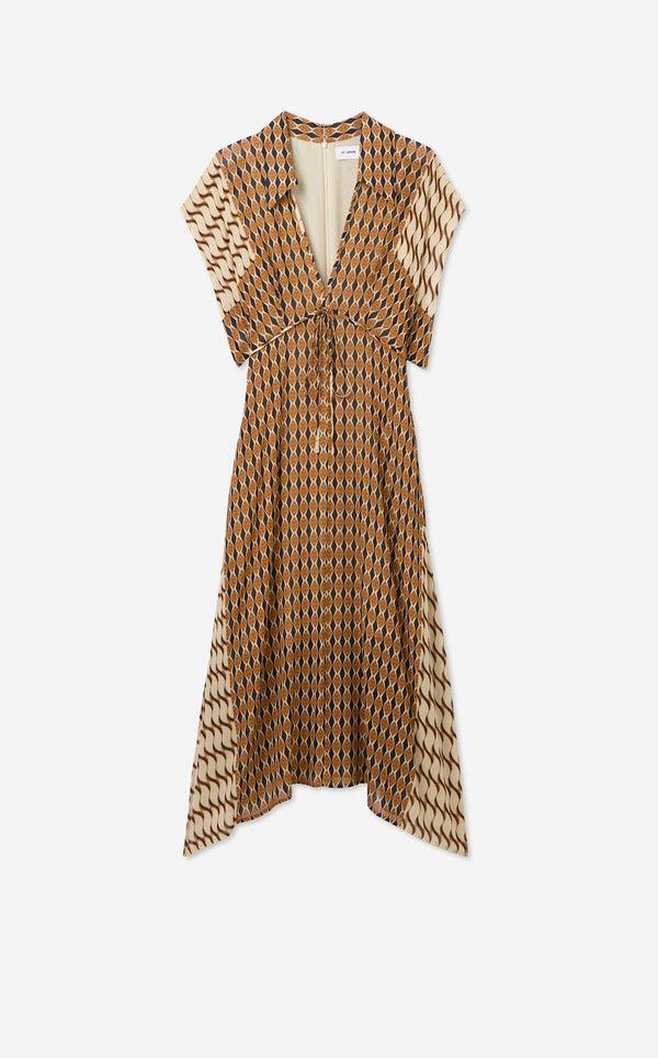 St. John Whitney Dress In Desert Mosaic Print ECCN