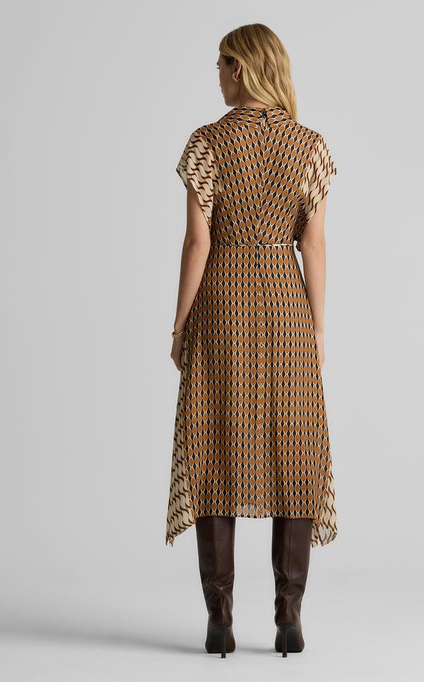 St. John Whitney Dress In Desert Mosaic Print ECCN