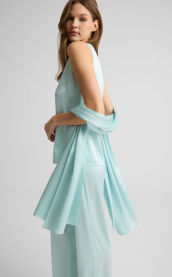 st. john Winslet Wrap in Liquid Satin AQUA
