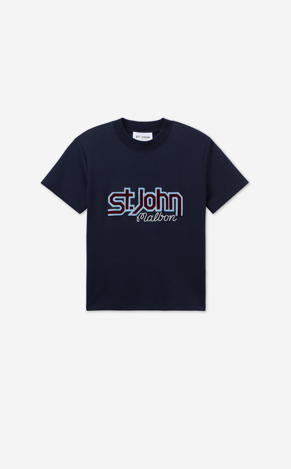 St. John St. John X Malbon Vintage Logo Cotton Tee MIDN