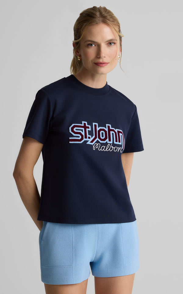 st. john St. John x Malbon Vintage Logo Cotton Tee MIDN