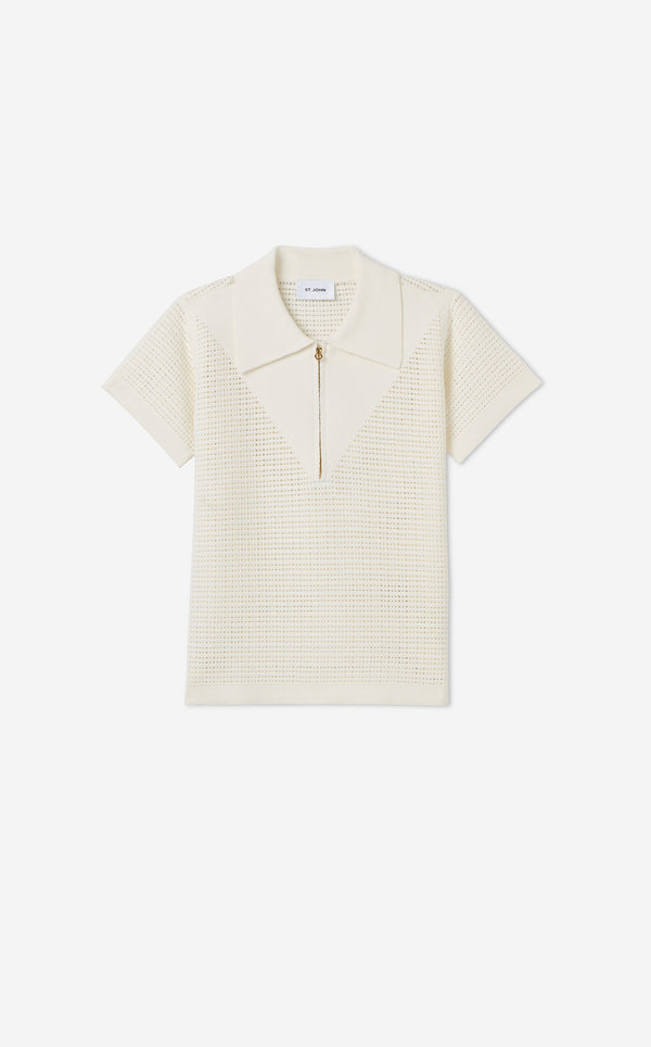 St. John Sydney Top In St. John X Malbon Open Knit WH00