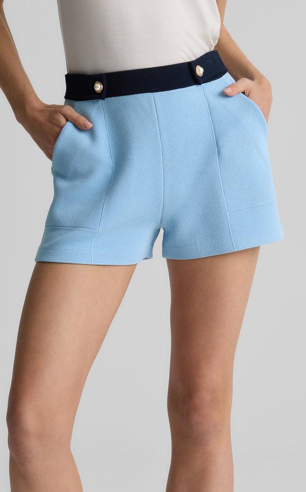 St. John Tara Short In St. John X Malbon Pique Knit CEMD