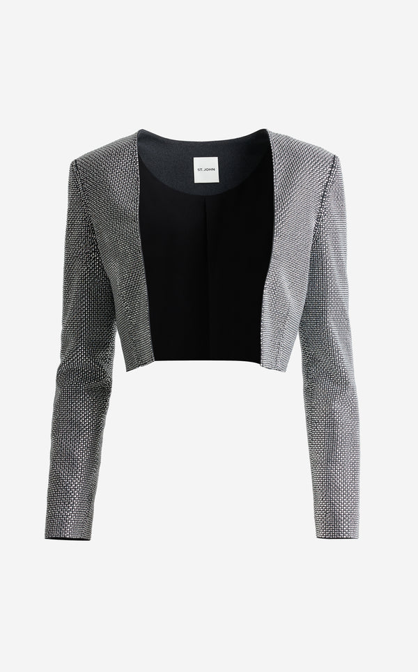 St. John Trina Jacket In Embellished Heathered Crepe GYMV