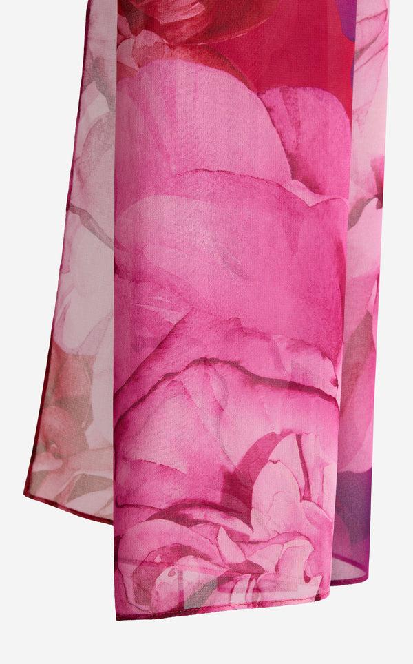 st. john Willa Wrap In Le Jardin Print Georgette CPPM