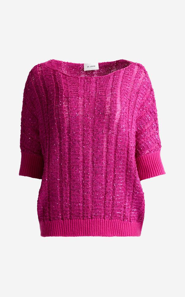 St. John Zana Sweater In Embellished Cashmere Blend HTPK