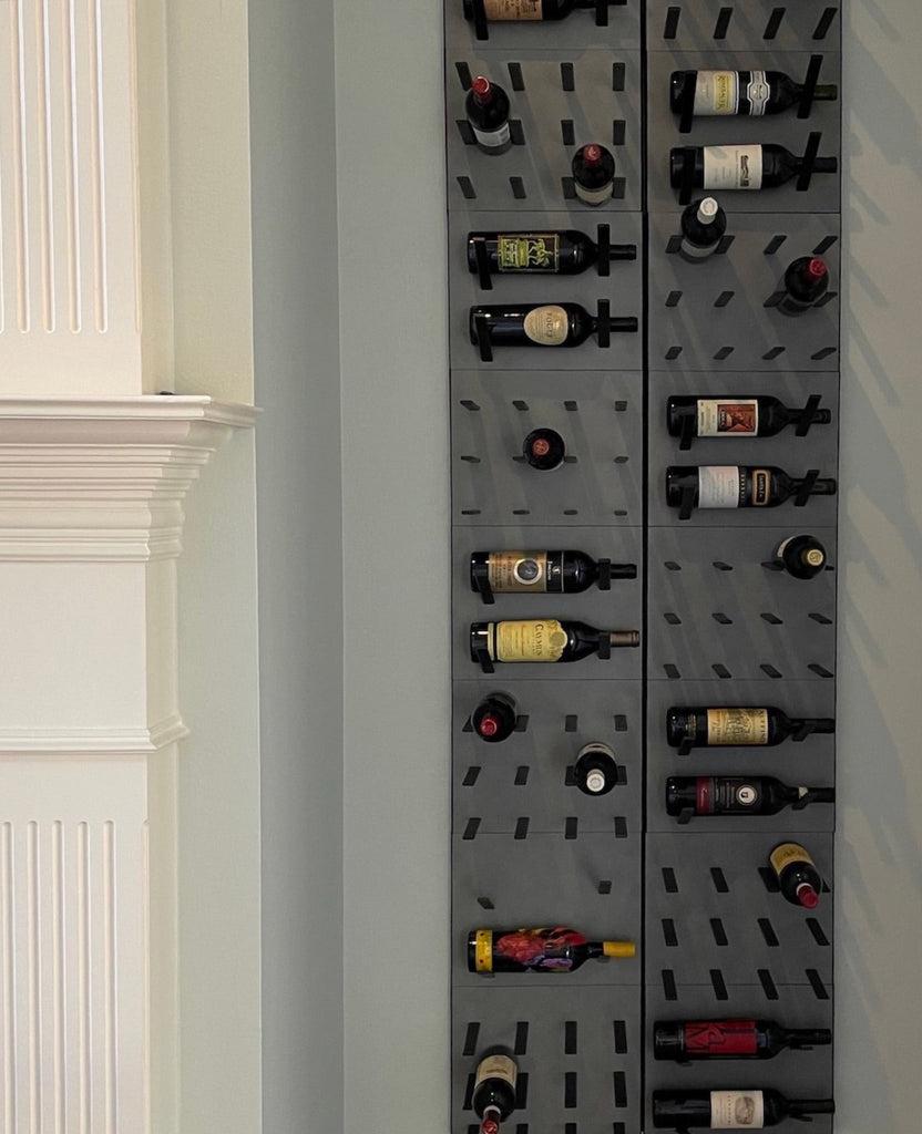 Stact Premium Label Display Wine Racks - Polished Concrete & Satin Black Anodized Aluminum
