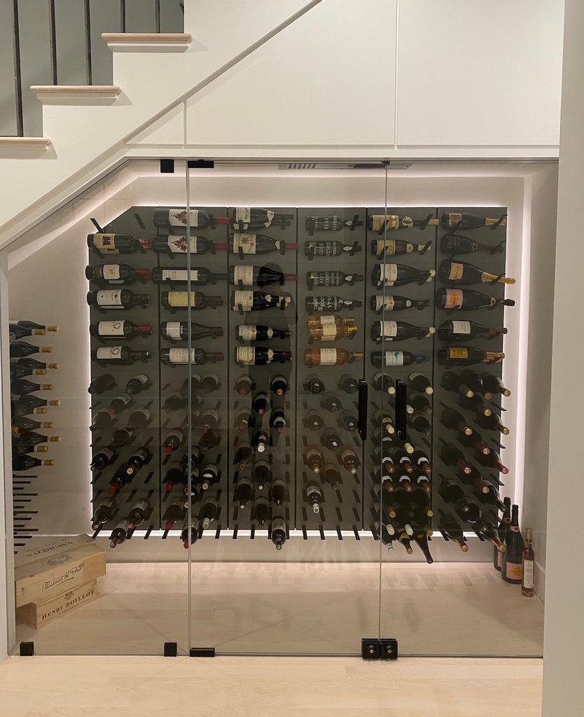 Stact Premium Wine Racks - Polished Concrete & Satin Black Anodized Aluminum
