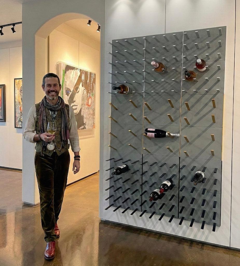 Stact Premium Wine Racks - Polished Concrete & Satin Silver Anodized Aluminum