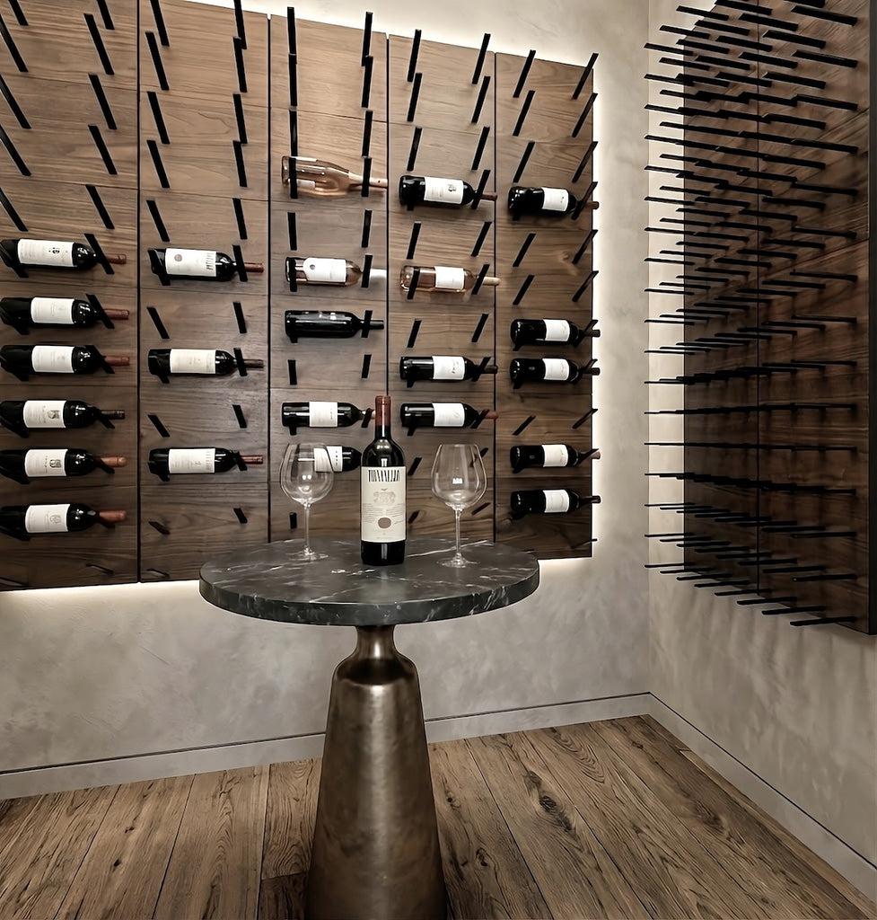 Stact Wall-mounted Wine Racks STACT - Walnut & Black
