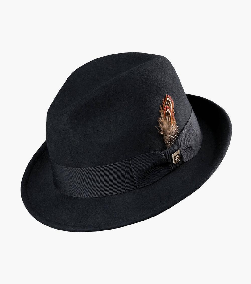 stacy adams Ari Fedora Wool Felt Pinch Front Hat Men’s Hats