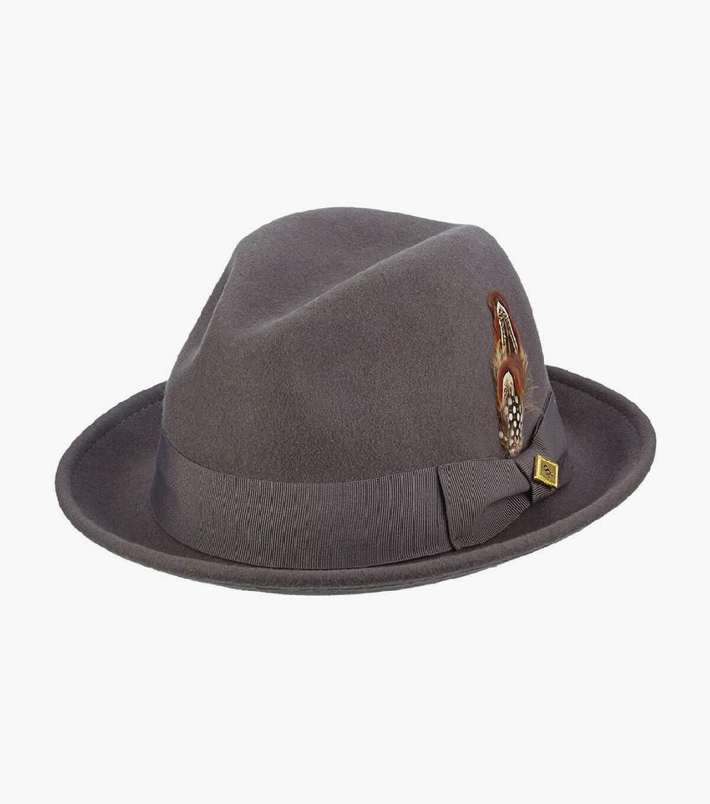 stacy adams Ari Fedora Wool Felt Pinch Front Hat Men’s Hats
