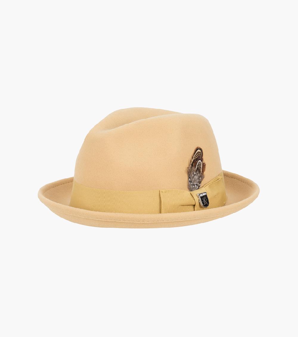 stacy adams Ari Fedora Wool Felt Pinch Front Hat Men’s Hats