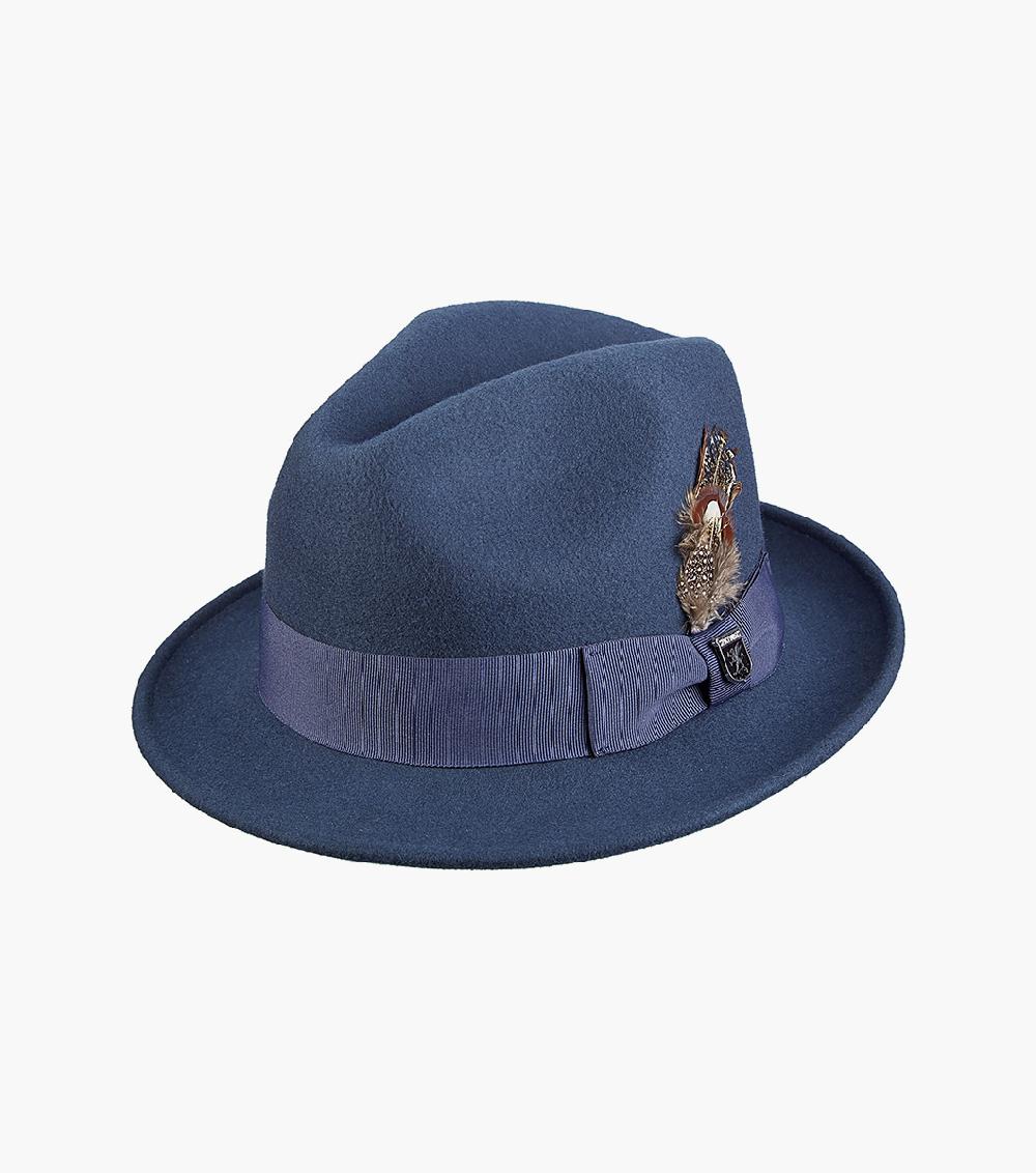 stacy adams Ari Fedora Wool Felt Pinch Front Hat Men’s Hats