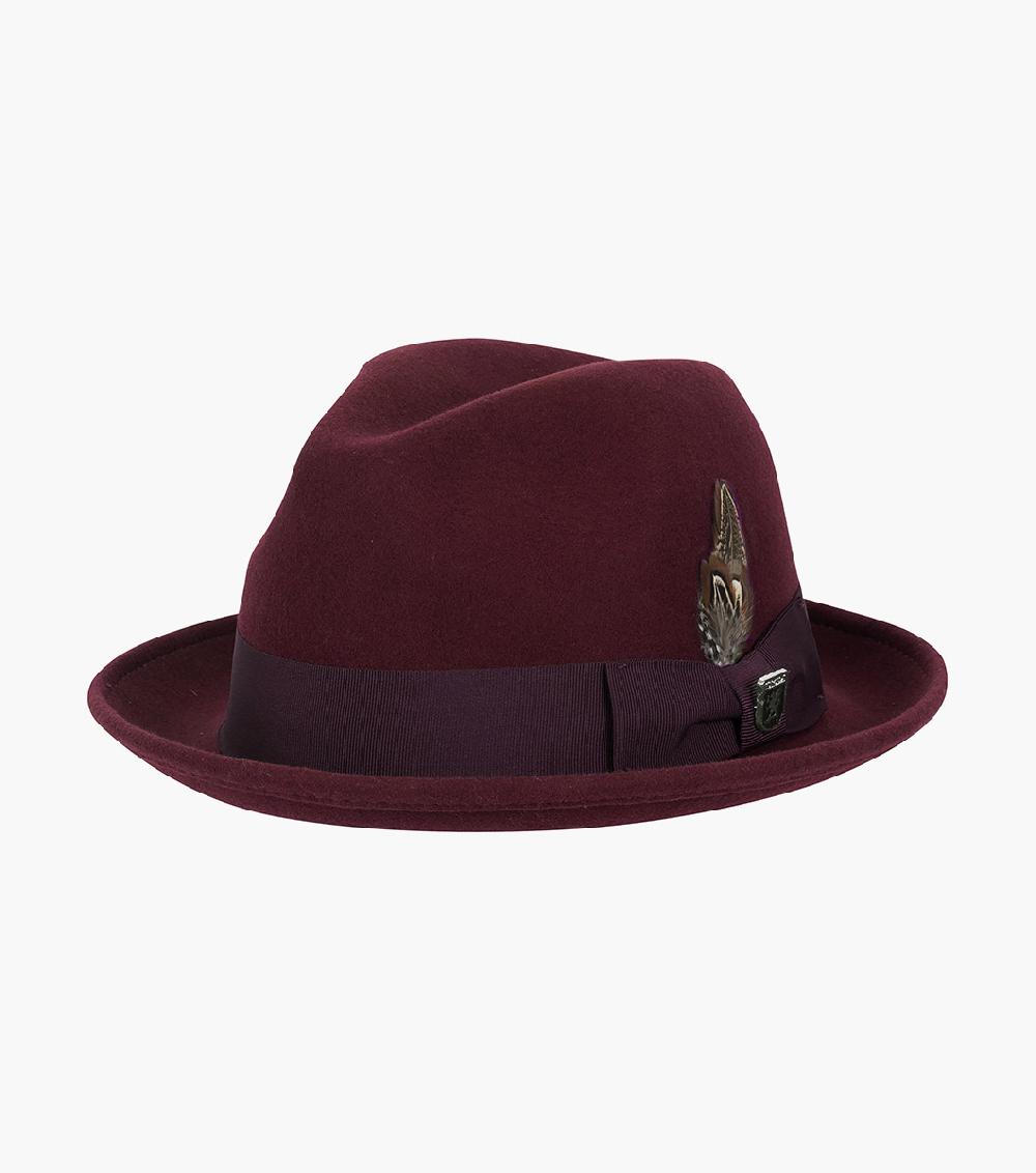 stacy adams Ari Fedora Wool Felt Pinch Front Hat Men’s Hats