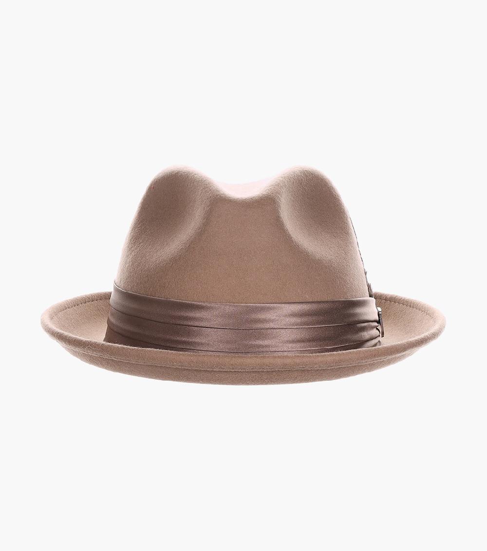 Stacy Adams Ash Fedora Crushable Wool Felt Pinch Front Hat Men’s Hats