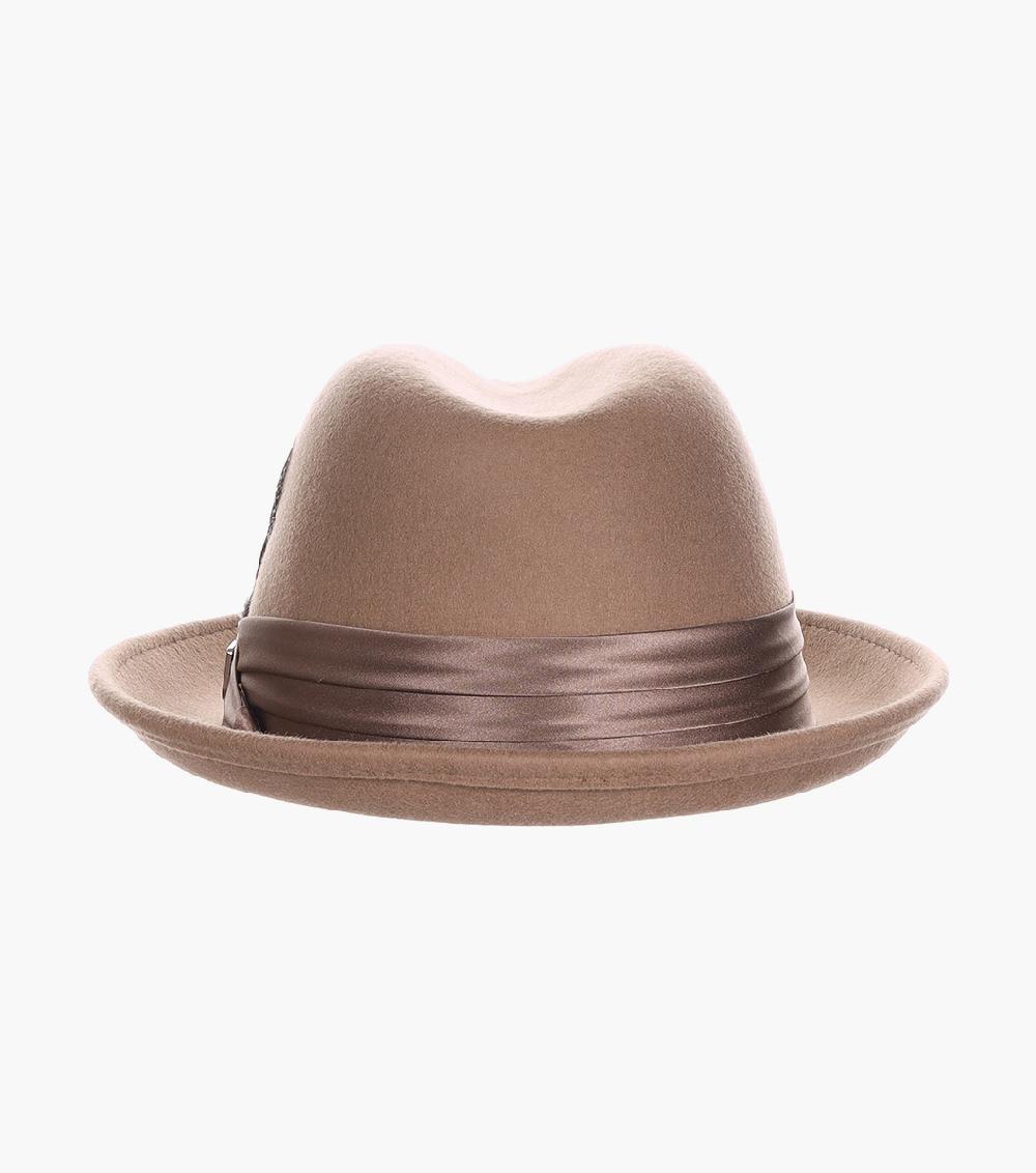 Stacy Adams Ash Fedora Crushable Wool Felt Pinch Front Hat Men’s Hats