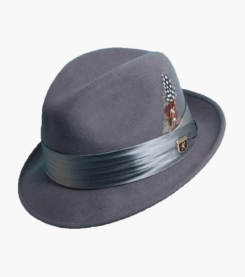 stacy adams Ash Fedora Crushable Wool Felt Pinch Front Hat Men’s Hats