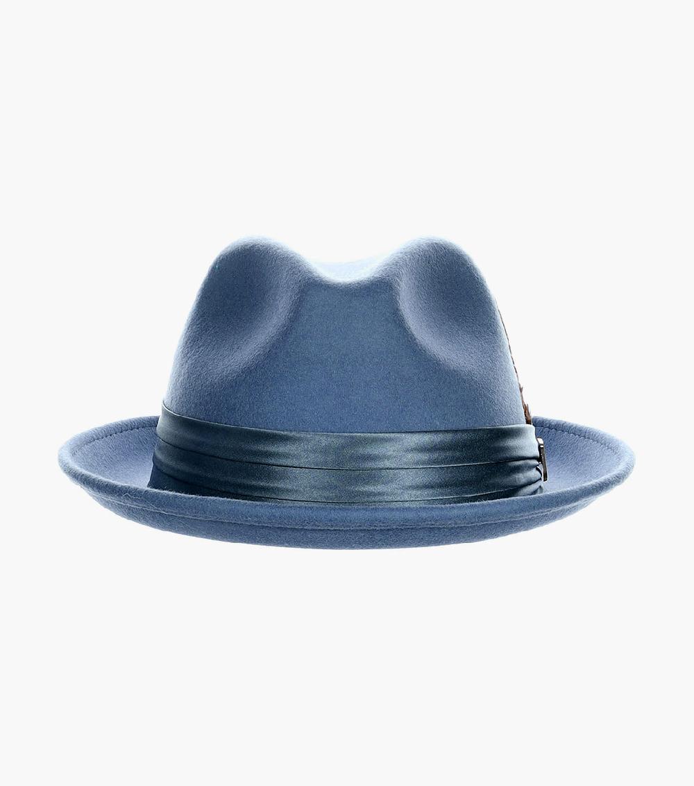 Stacy Adams Ash Fedora Crushable Wool Felt Pinch Front Hat Men’s Hats