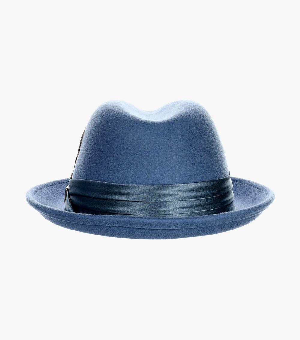 Stacy Adams Ash Fedora Crushable Wool Felt Pinch Front Hat Men’s Hats