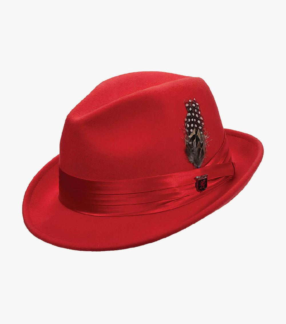 stacy adams Ash Fedora Crushable Wool Felt Pinch Front Hat Men’s Hats