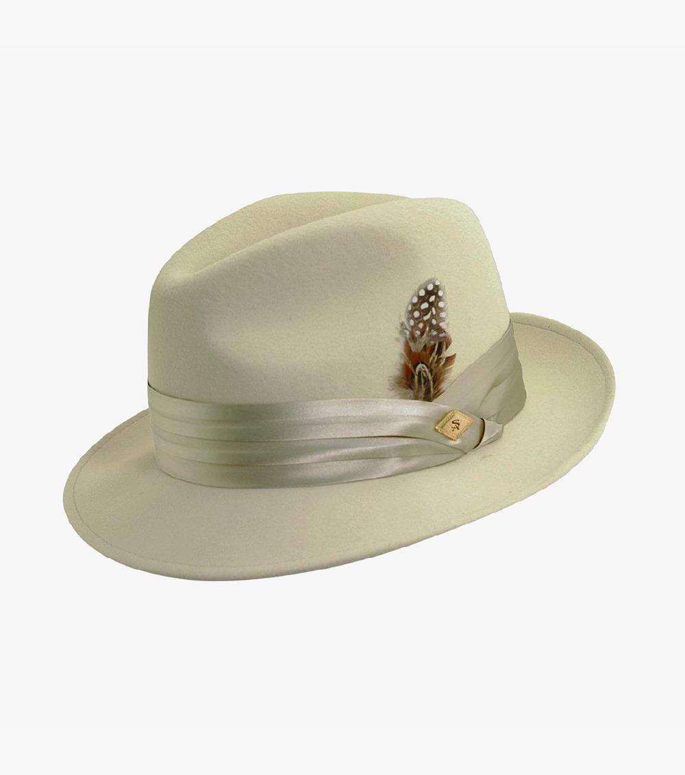 stacy adams Ash Fedora Crushable Wool Felt Pinch Front Hat Men’s Hats