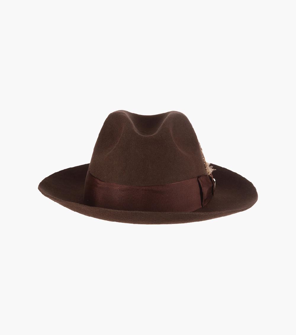 Stacy Adams August Fedora Wool Felt Pinch Front Hat Men’s Hats