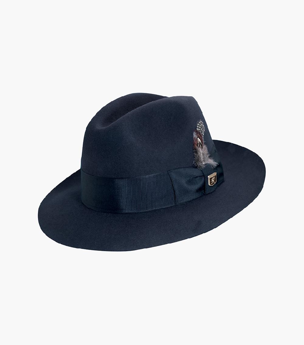 stacy adams August Fedora Wool Felt Pinch Front Hat Men’s Hats