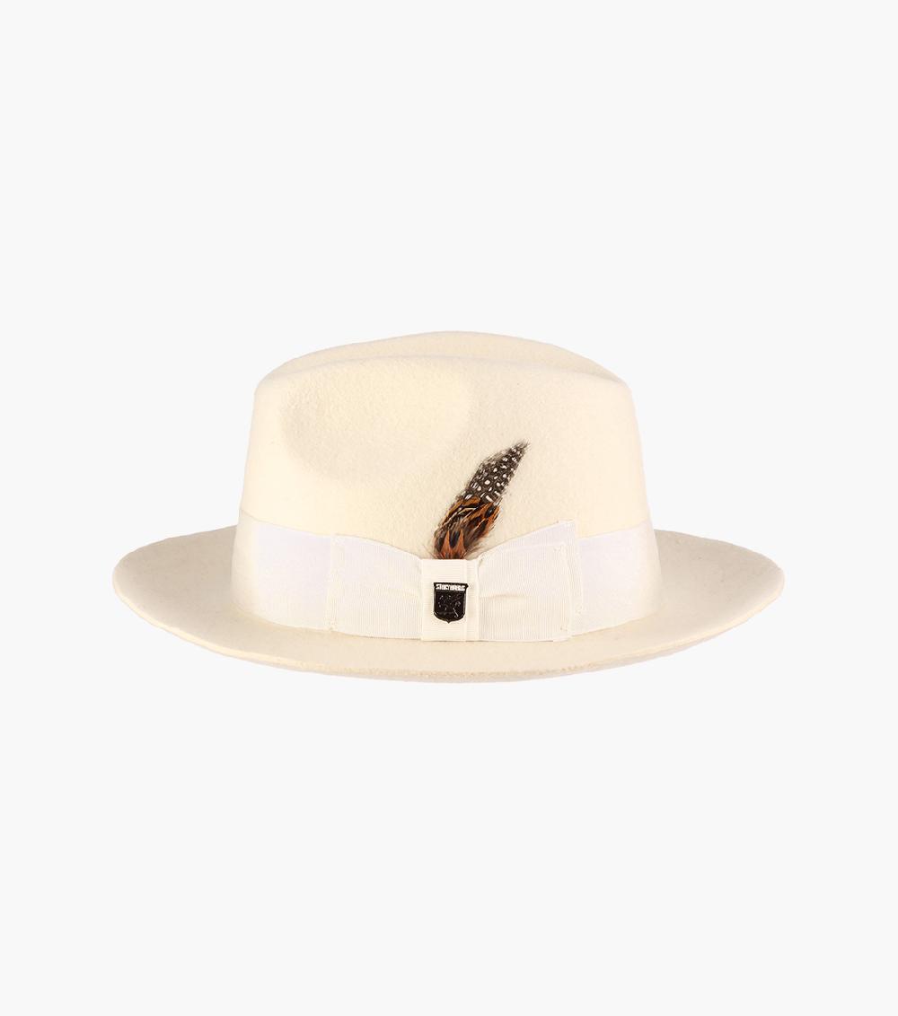 Stacy Adams August Fedora Wool Felt Pinch Front Hat Men’s Hats