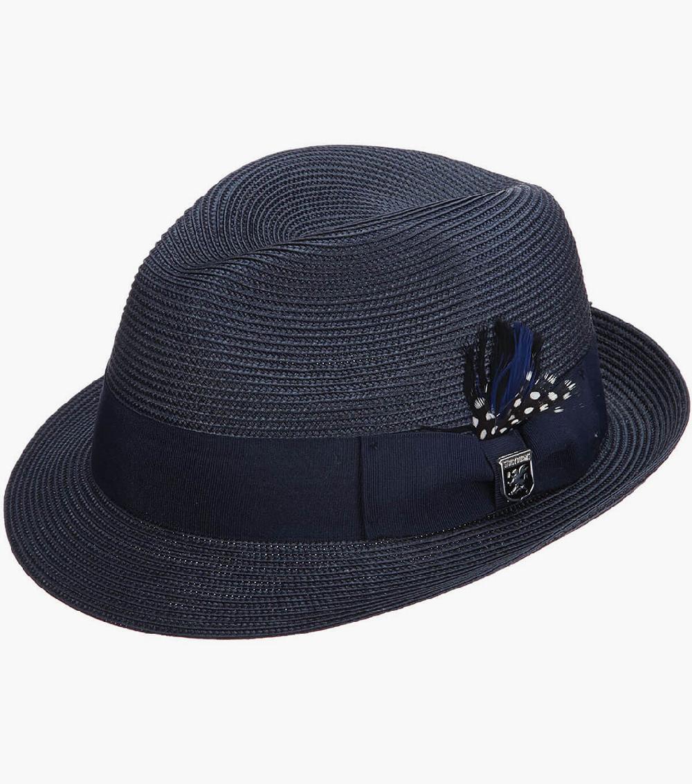 stacy adams Belmont Fedora Poly Braid Pinch Front Hat Men’s Hats