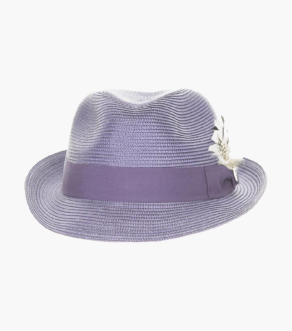 Stacy Adams Belmont Fedora Poly Braid Pinch Front Hat Men’s Hats