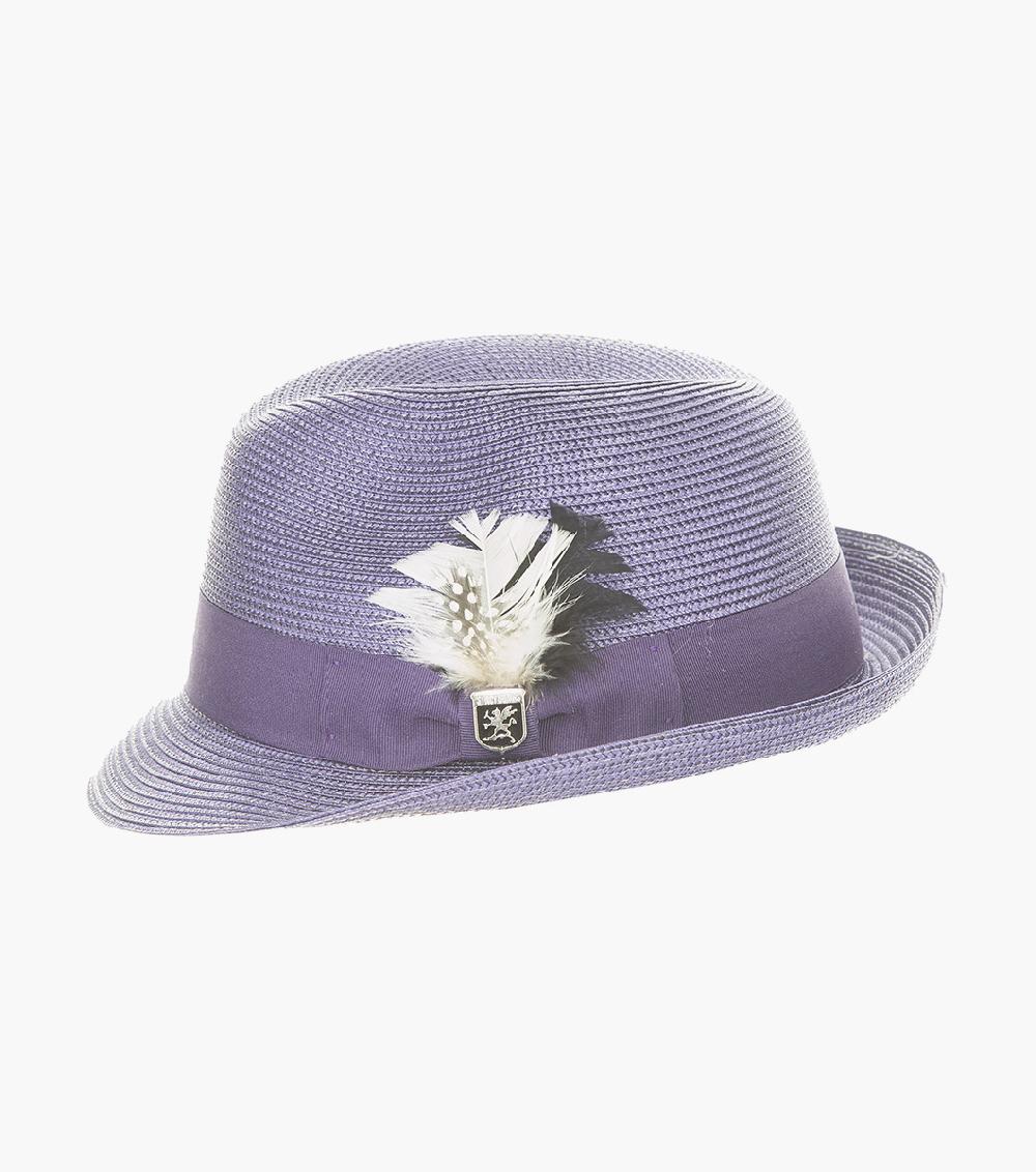 Stacy Adams Belmont Fedora Poly Braid Pinch Front Hat Men’s Hats