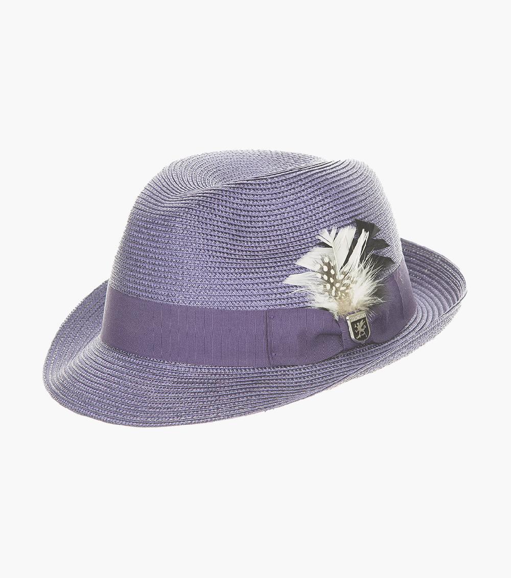 stacy adams Belmont Fedora Poly Braid Pinch Front Hat Men’s Hats