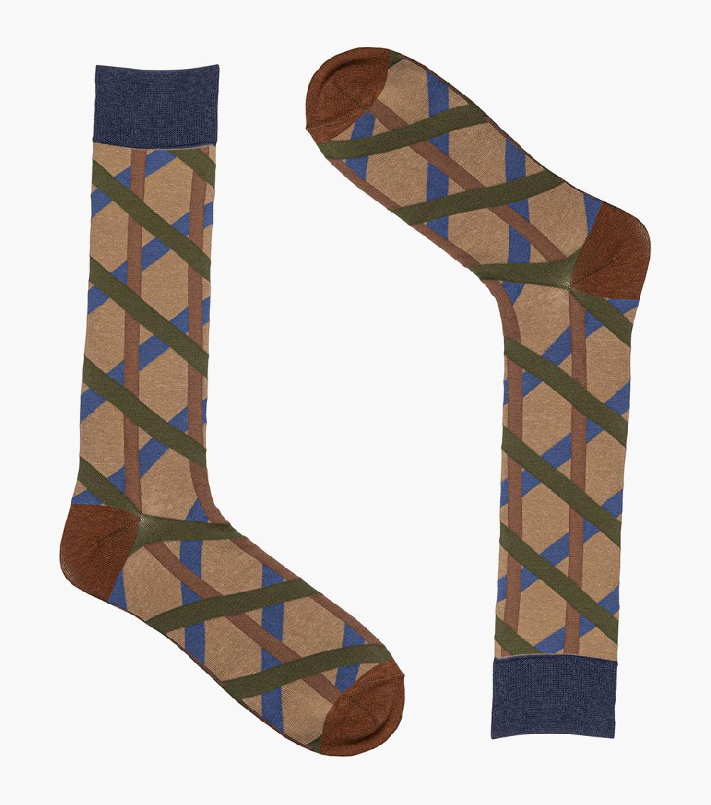 Stacy Adams Bold Stripe Men's Crew Dress Sock All Accessories