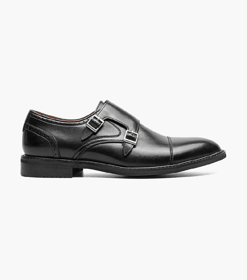 Stacy Adams Boswell Cap Toe Double Monk Strap Men’s Dress Shoes