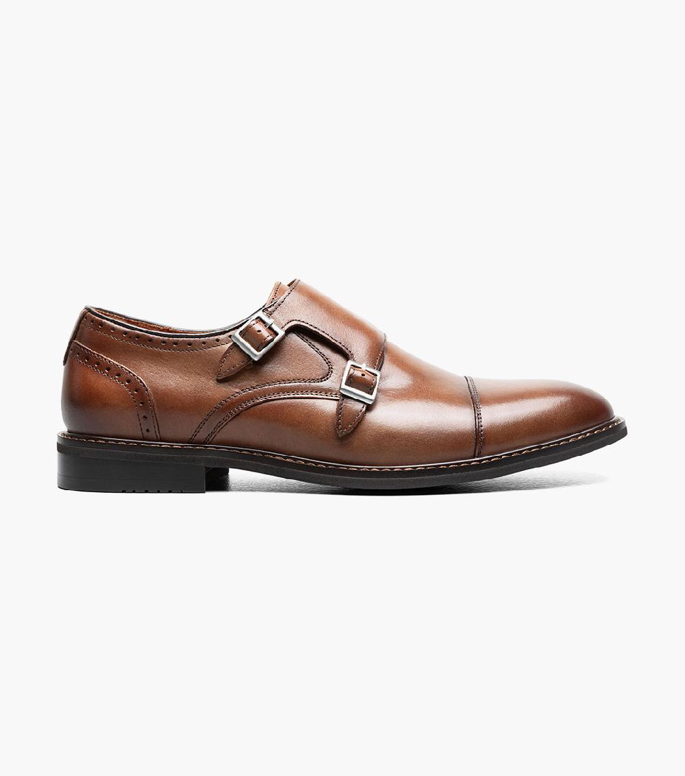 Stacy Adams Boswell Cap Toe Double Monk Strap Men’s Dress Shoes