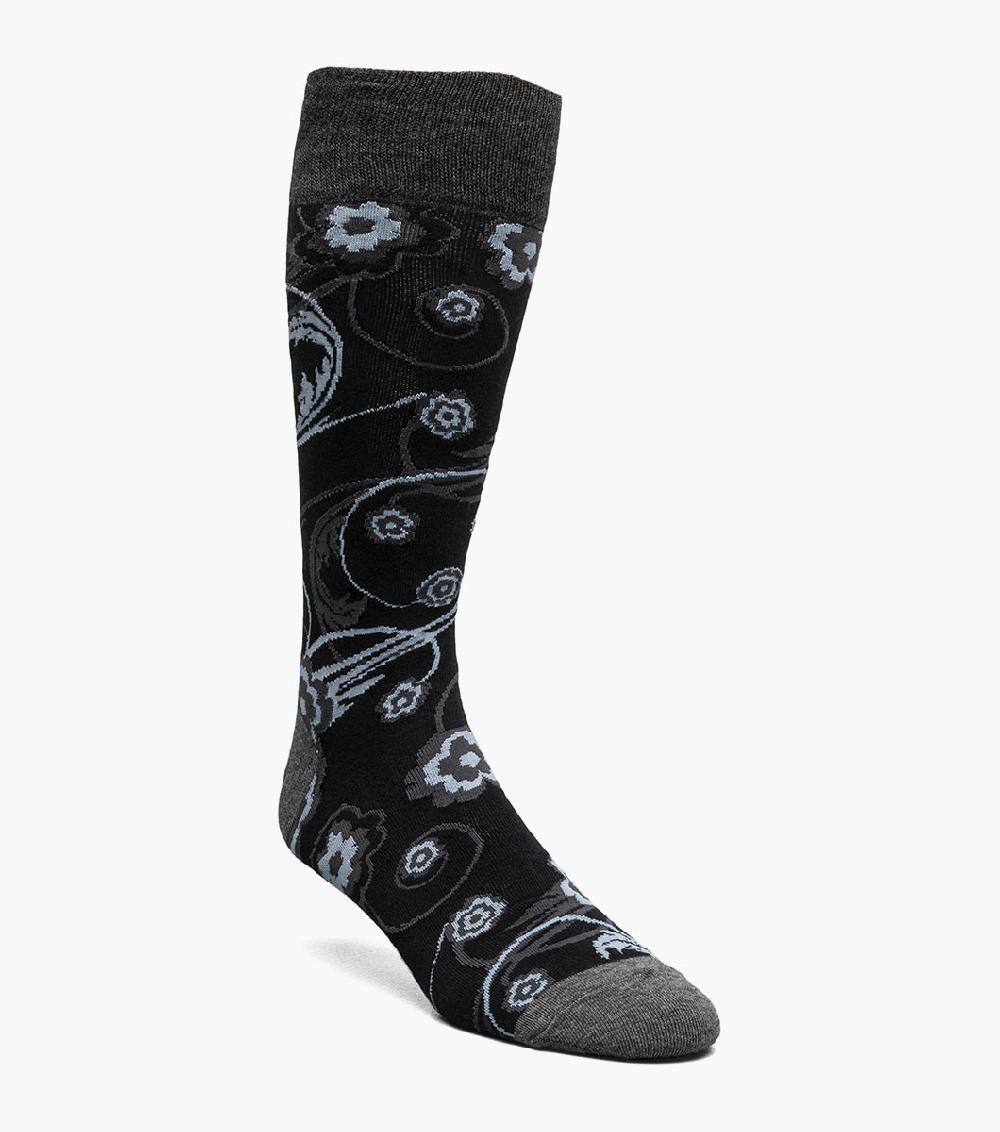 stacy adams Bright Floral Men's Crew Dress Sock Men’s Socks
