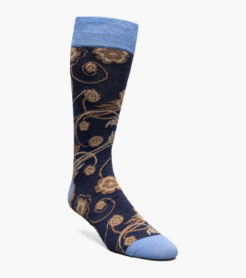 stacy adams Bright Floral Men's Crew Dress Sock Men’s Socks