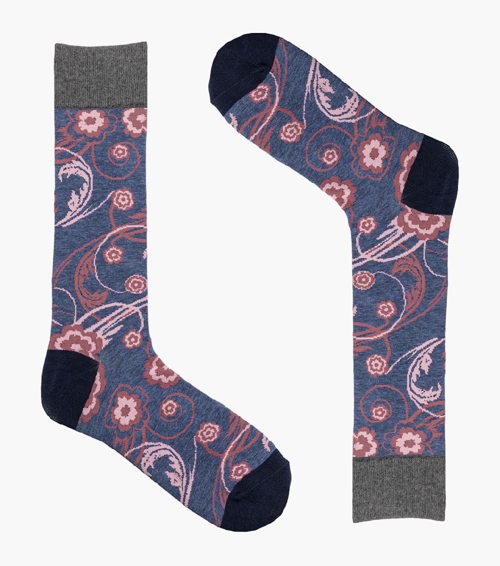 Stacy Adams Bright Floral Men's Crew Dress Sock Men’s Socks