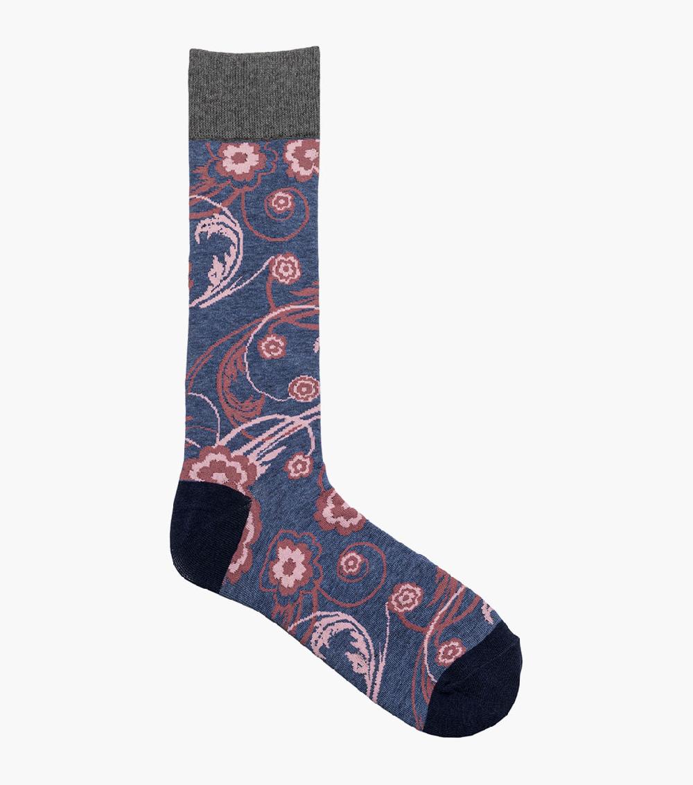 Stacy Adams Bright Floral Men's Crew Dress Sock Men’s Socks
