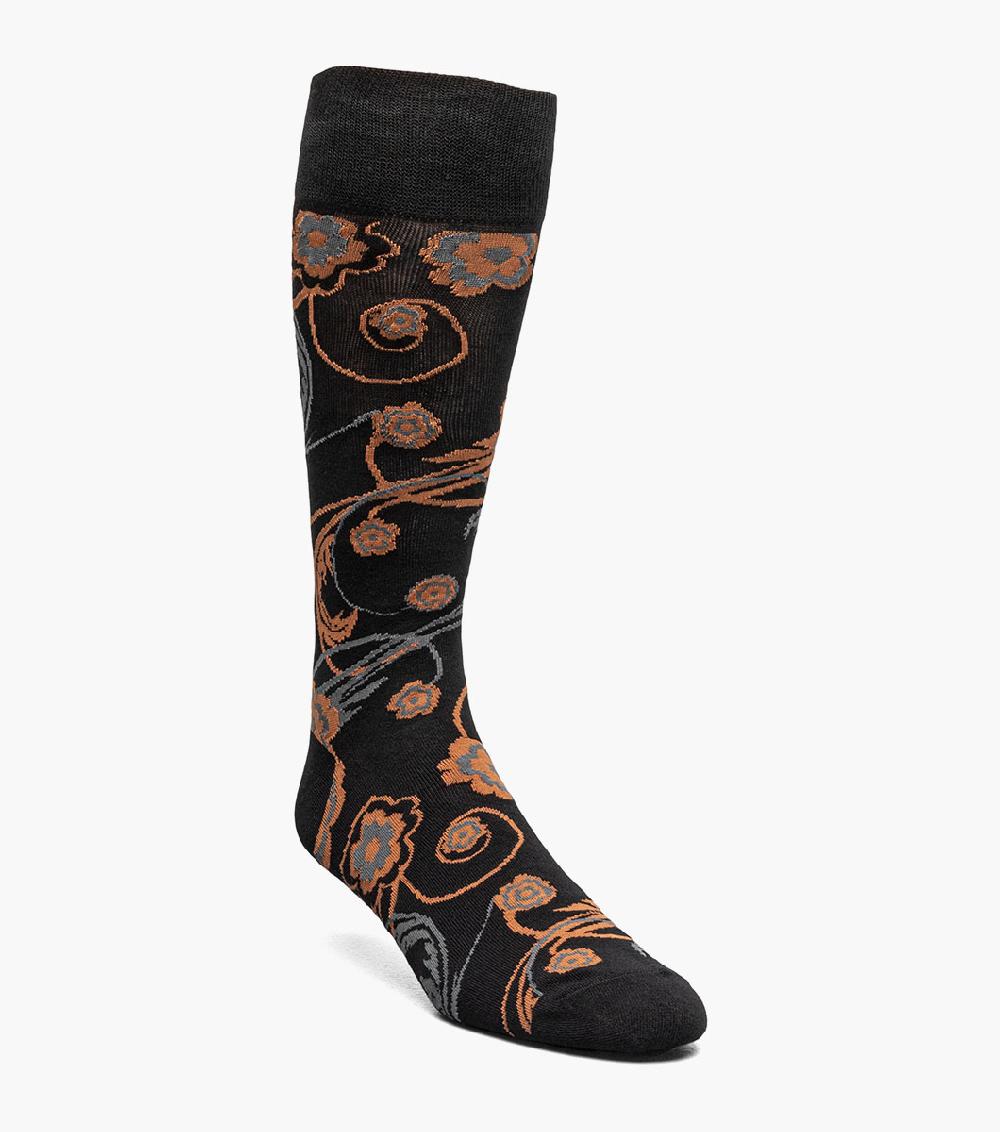stacy adams Bright Floral Men's Crew Dress Sock Men’s Socks
