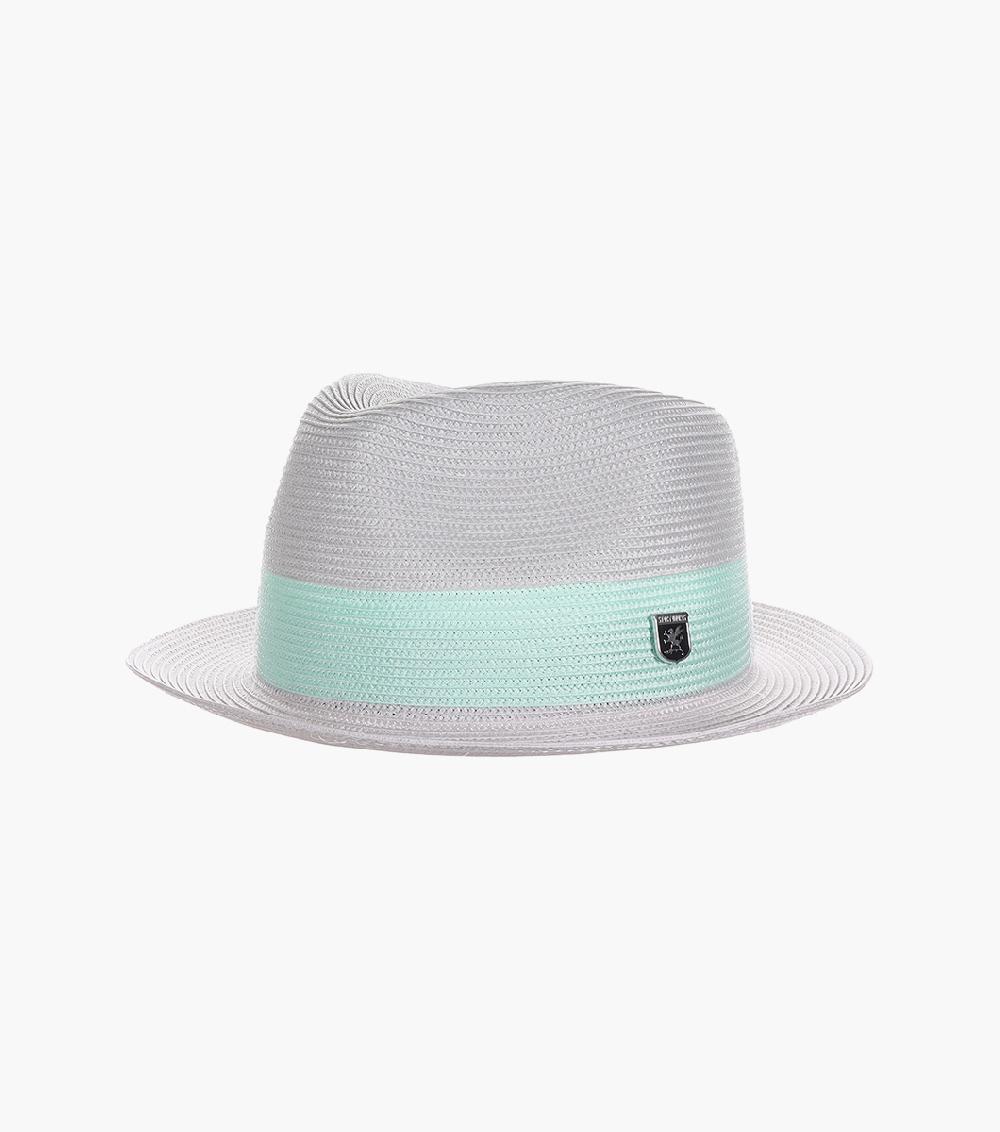 stacy adams Calem Fedora Poly Braid Pinch Front Hat Men’s Hats
