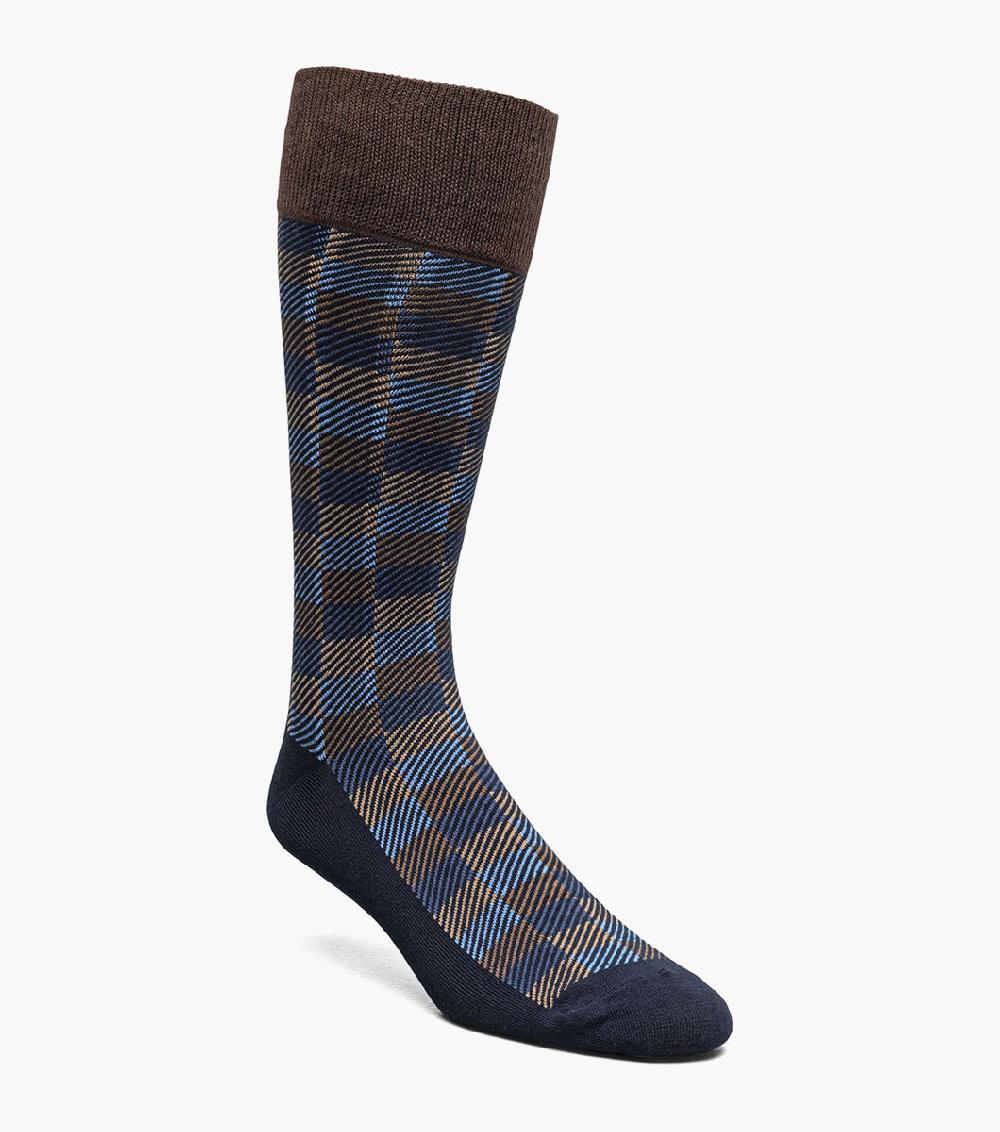 stacy adams Checked Herringbone Men's Crew Dress Sock Men’s Socks