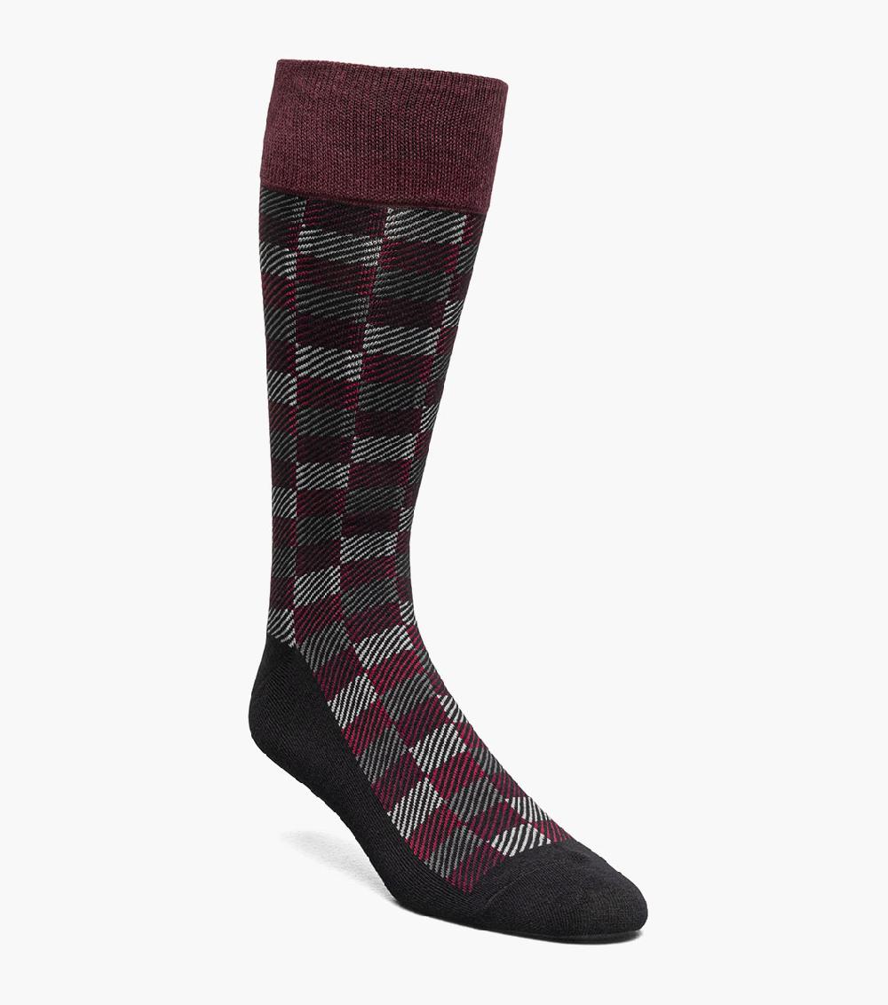 stacy adams Checked Herringbone Men's Crew Dress Sock Men’s Socks