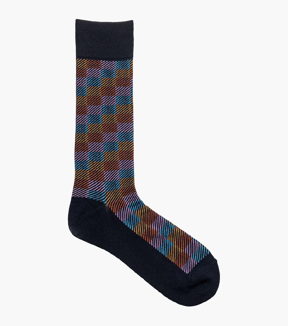 Stacy Adams Checked Herringbone Men's Crew Dress Sock Men’s Socks