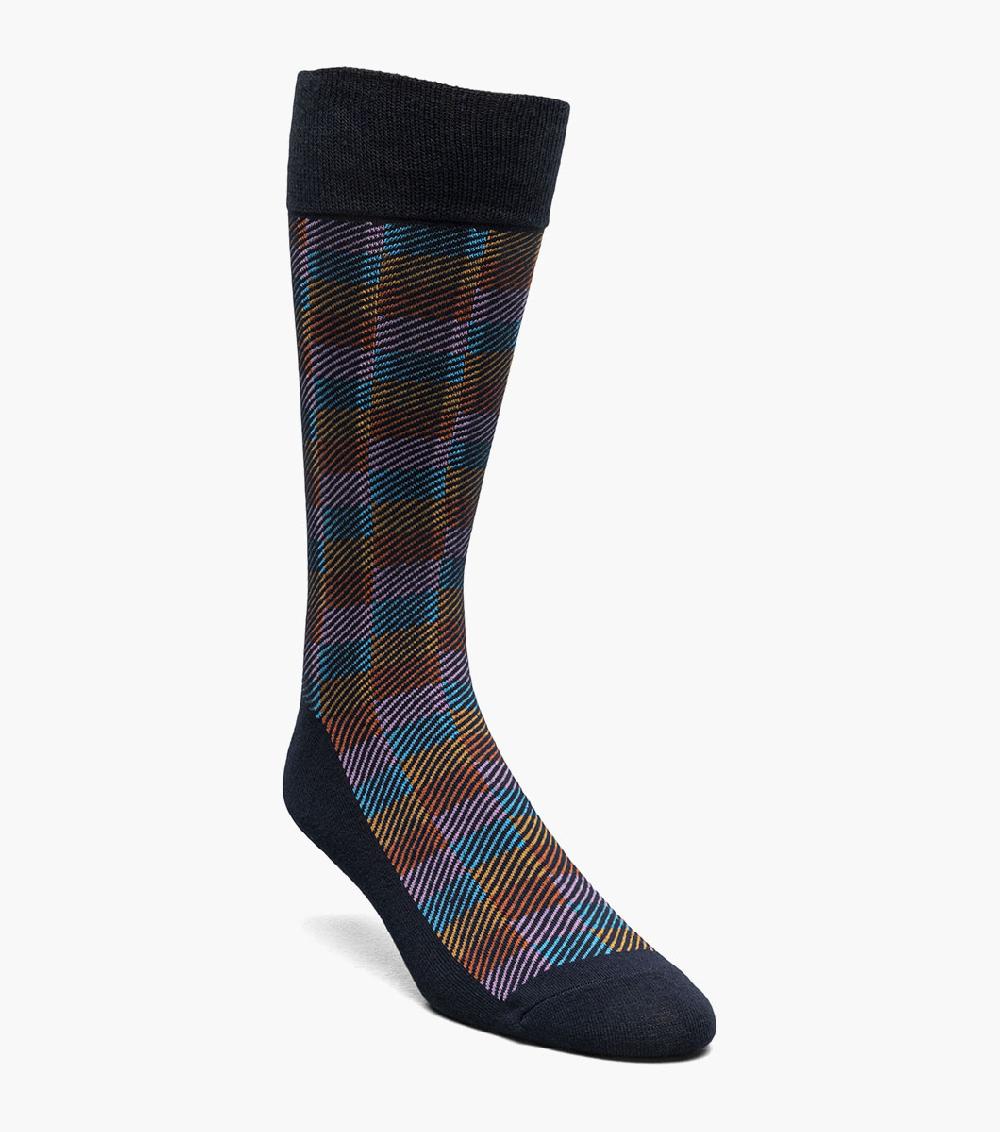 stacy adams Checked Herringbone Men's Crew Dress Sock Men’s Socks